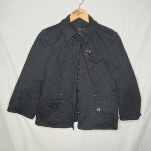 Laura Petites Ladies Black Blazer Jacket With Multiple Pockets Size 10